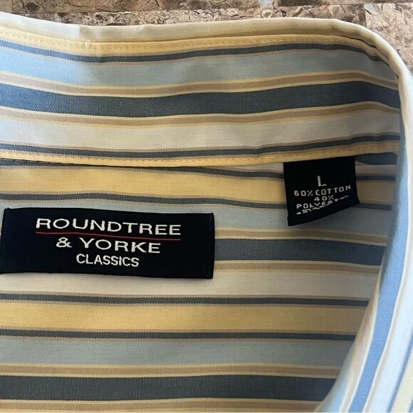 Roundtree & Yorke Shirt Short Sleeve Mens Large​​​ - Picture 5 of 12